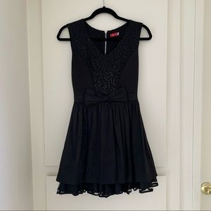 Black Sequin Dress with Bow